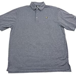 Footjoy Shirt Men's XL Gray White Stripe Short Sleeve Golf Polo -2017 Manor Cup